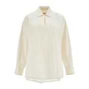 Marni Randig bomullstopp med broderat logotyp Beige, Dam