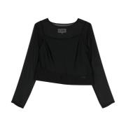 MM6 Maison Margiela Svart Tröja Långärmad Topp Black, Dam