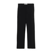 Golden Goose Relaxed Viscose Wool Crepe Trousers Black, Dam