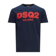 Dsquared2 Logo Print T-Shirt Blue, Herr