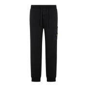 Stone Island Svarta Bomullssweatpants Stiliga Bermudas Black, Herr