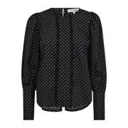 Co'Couture Polka Dot skjorta med öppen rygg Black, Dam