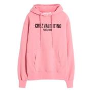 Valentino Garavani Rosa Sweaters med Chez Valentino Print Pink, Dam