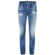 Dsquared2 Blå Distressed Denim Jeans Blue, Herr