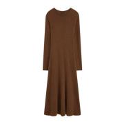 Joseph Lyxig Borstad Cashmere Fit to Flare Klänning Brown, Dam