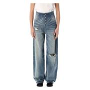 MM6 Maison Margiela Rhianna Denim jeans med lös passform Blue, Dam