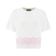 Ermanno Scervino Blommig Spets T-shirt White, Dam