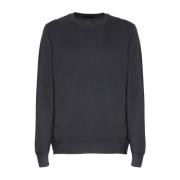 Fay Svart Crew Neck Ulltröja Black, Herr