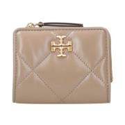 Tory Burch Plånbok i quiltat läder med dubbel T-logotyp Beige, Dam