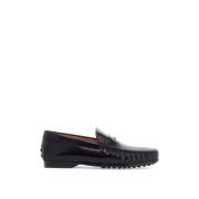 Tod's Eleganta kalvskinn loafers med gummisula Black, Herr