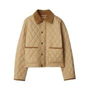 Burberry Diamantquiltad Beige Ytterkläder Jacka Beige, Dam