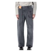 JW Anderson Twisted Worker Denim Jeans Gray, Herr