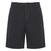 Eleventy Linneshorts med fickor, Tillverkad i Italien Blue, Herr