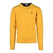 U.s. Polo Assn. Ullblandning Cashmere Tröja Yellow, Herr