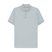 Canali Vit Knappad Polo Blue, Herr