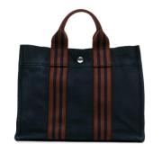 Hermès Vintage Pre-owned Canvas handvskor Blue, Dam