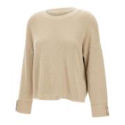 Kaos Angora Blandning Rundhalsad Tröja Beige, Dam