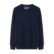 MC2 Saint Barth Marinblå Logo Sweaters Blue, Herr