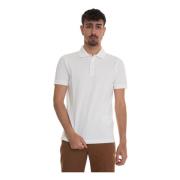 Fay Polo T-shirt med logotyp i texturerat tyg White, Herr