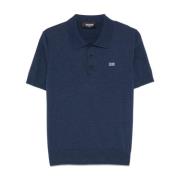 Dsquared2 Ocean Blue Polo Shirt Ribbed Collar Blue, Herr