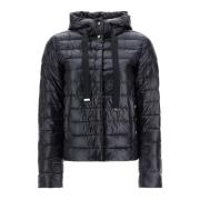 Herno Svart Nylon Dunjacka med Huva Black, Dam