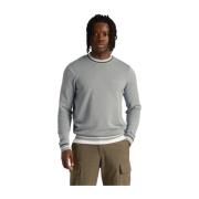 Lyle & Scott Bomull Stickad Crew Neck Jumper Blue, Herr