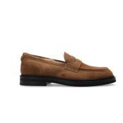 Dolce & Gabbana Brun Mocka Loafers med Logo Plaque Brown, Dam