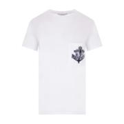 Max Mara Vit Bomull T-shirt med Brodyr White, Dam