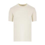 Max Mara Naturlig Stickad Logot-shirt White, Dam