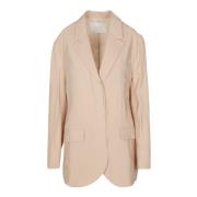 Tela Taffeta Blazer med Reverskrage Beige, Dam