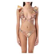 Zimmermann Tropisk Rosa Blommig Ruffle Bikini Multicolor, Dam