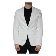 Dondup Vit Slim Fit Formell Blazer White, Herr