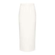 Prada Vit Midi Kjol med Fickor White, Dam