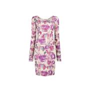 Roberto Cavalli Rose-Print Bodycon Klänning Multicolor, Dam