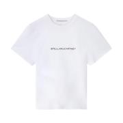 Stella McCartney Vit Bomull Logo Print T-shirt White, Dam