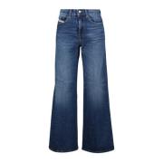 Diesel Wide Leg Jeans 2025 Collection Blue Blue, Dam