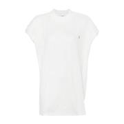 The Attico Ivory Ribbad Bomull T-shirt White, Dam