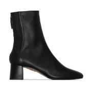 Aquazzura Svart ankelboot med elastiska paneler Black, Dam