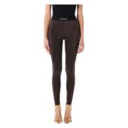 Tom Ford Brun Lustrous Jersey Signature Leggings Brown, Dam