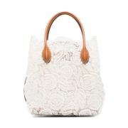 Ermanno Scervino Vit Shopper Väska Ss25 White, Dam