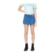 Calvin Klein Jeans Bomullsblandning Tygshorts Damkollektion Blue, Dam