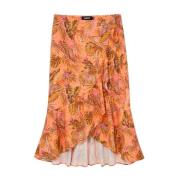 Desigual Elegant Orange Longuette Kjol för Kvinnor Orange, Dam