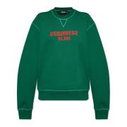 Dsquared2 Sweatshirt med logotyp Green, Dam