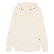 Autry Ljusbeige hoodie med ribbstickad fåll och muddar Beige, Herr