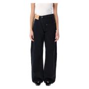 JW Anderson Svart Twisted Workwear Denim Byxa Black, Dam