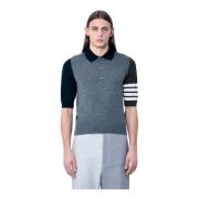 Thom Browne Polo Shirt med Kontrastpaneler Multicolor, Herr