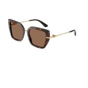 Dolce & Gabbana Cat Eye Solglasögon Ultra-Feminin Stil Brown, Unisex