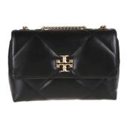 Tory Burch Svart Crossbody Väska med Diamantquiltat Design Black, Dam