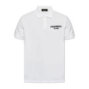 Dsquared2 Polo med logotyp White, Herr