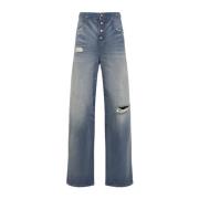 MM6 Maison Margiela Blå Denim 5-Ficksbyxor Blue, Dam